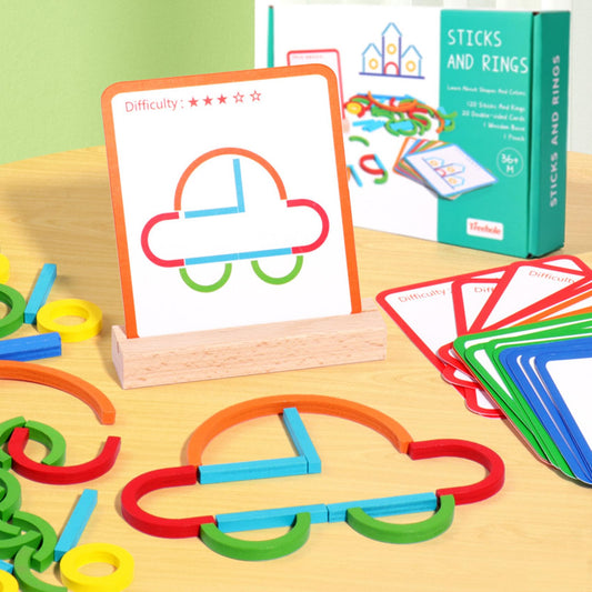 Sticks & Rings - Set educativo con palitos y aros de colores